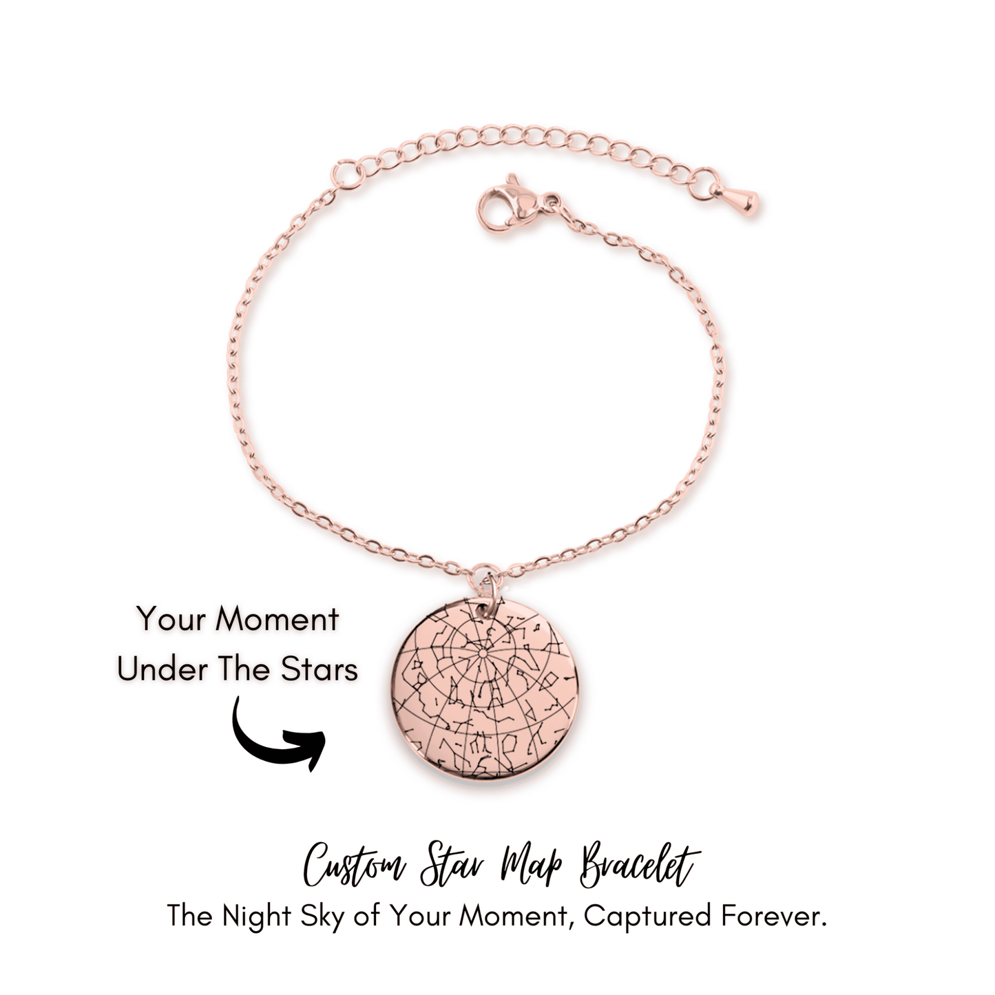 Custom Star Map Bracelet – Personalized Night Sky Jewelry with Engraving