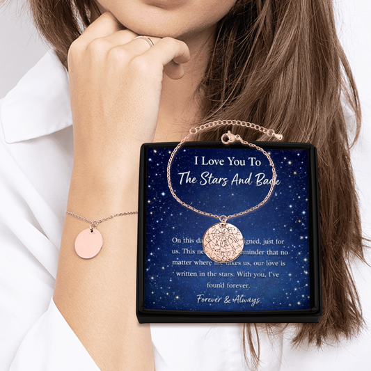 Custom Star Map Bracelet – Personalized Night Sky Jewelry with Engraving