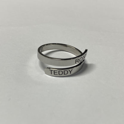 Personalized Double Name Ring Gift Stainless Steel