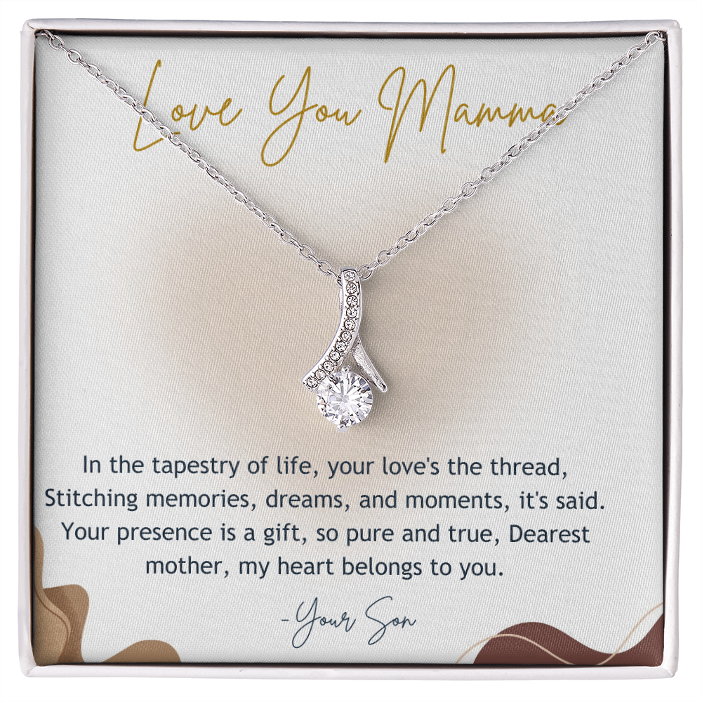 Alluring Beauty necklace in a standard box with message card