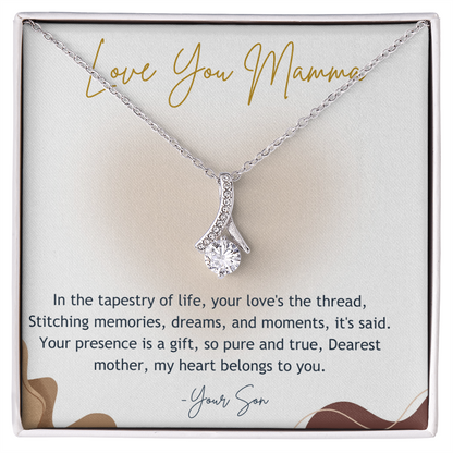Alluring Beauty necklace in a standard box with message card