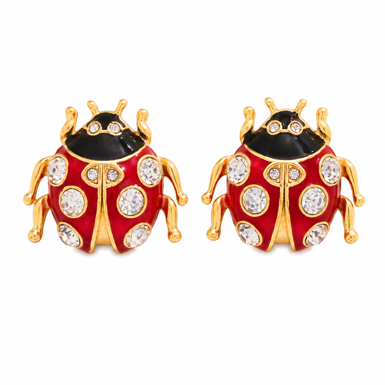 Red Lady bug Earrings by Ziravia
