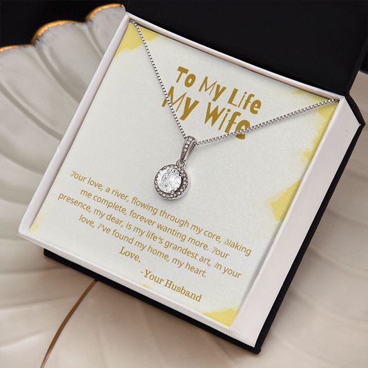 eternal hope necklace in standard box with message card in modern back ground