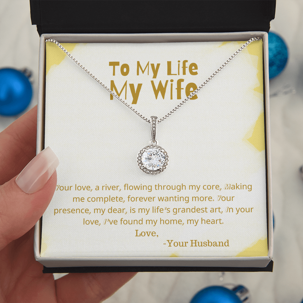 Eternal hope necklace in a standard box with message card