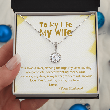 Eternal hope necklace in a standard box with message card
