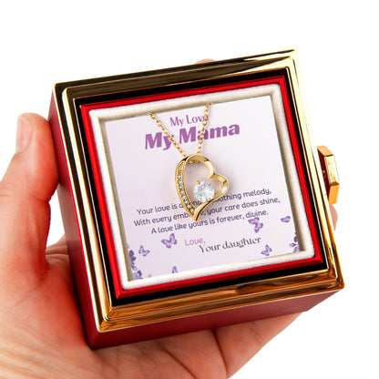Forever Love Gold Necklace in Rotating Rose Gift Box