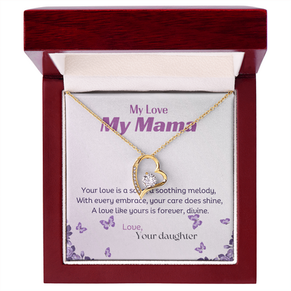 Forever love Gold necklace with a message card in Luxury Box