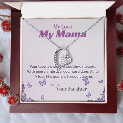 Forever love necklace with a message card in a Luxury Box