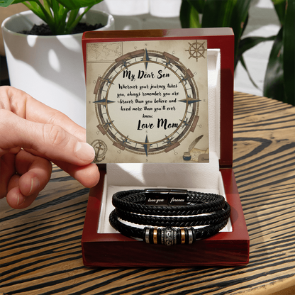 Love You Forever bracelet in luxury box with message card in modern Back ground