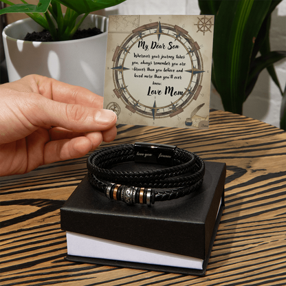 Love You Forever bracelet in standard box with message card in modern background