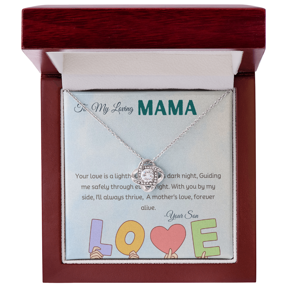 Love knot white gold necklace in a Luxury box with a message card 