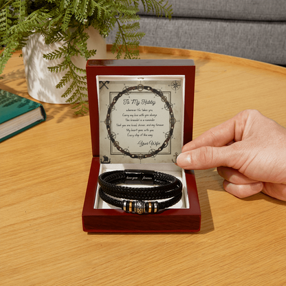 Love you forever bracelet in Luxury box with message card in modern background