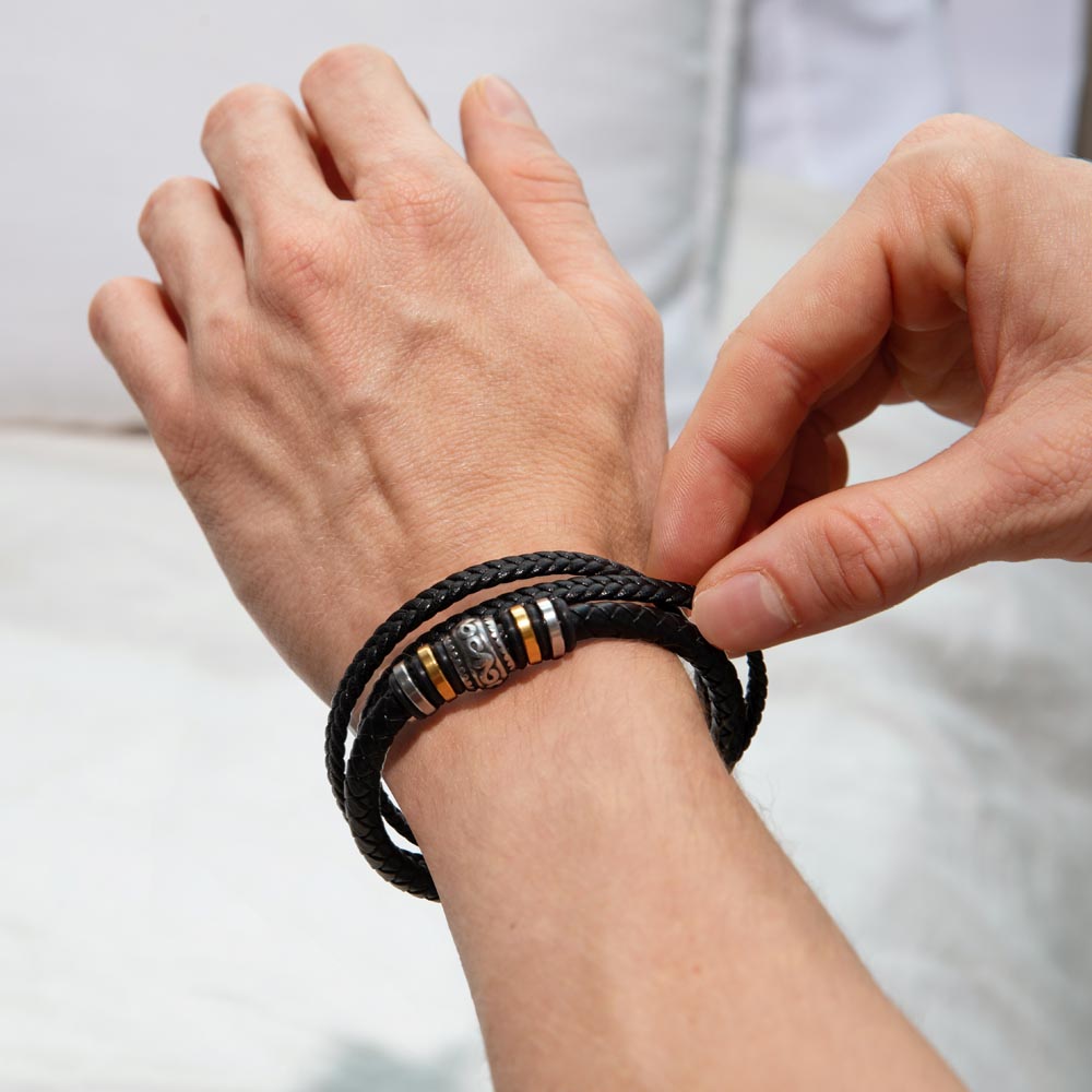 Love you forever bracelet placed in a wrist