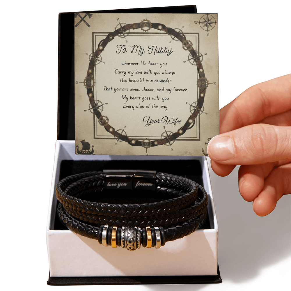 Love you forever bracelet main mock up  with message card and white back ground