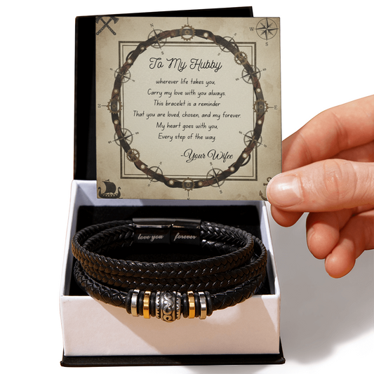 Love you forever bracelet main mock up  with message card and white back ground
