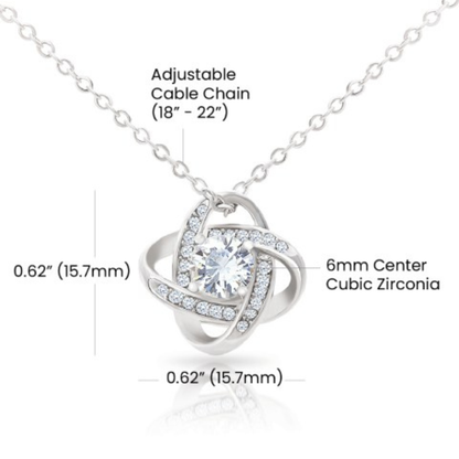love knot necklace size guide 