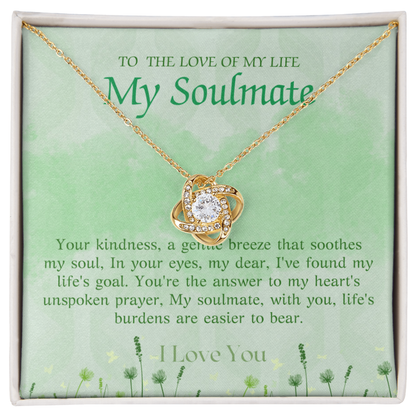 love knot necklace in standard gift box yellow gold