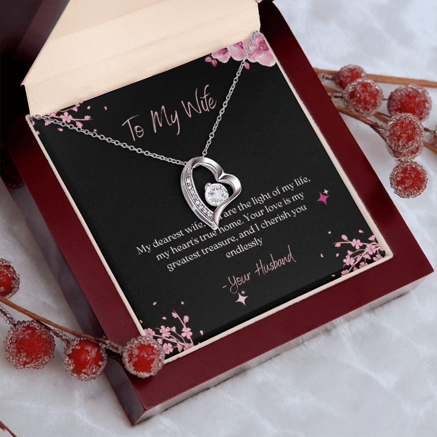 To My Wife – Forever Love Heart Necklace from Husband