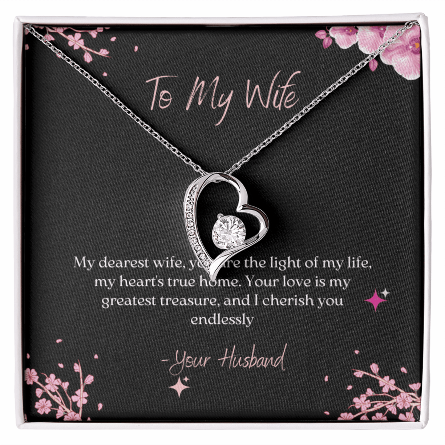 To My Wife – Forever Love Heart Necklace from Husband