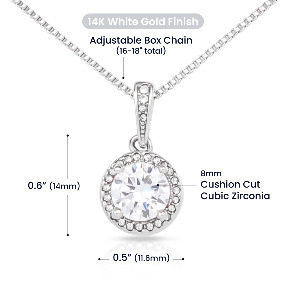 To My Daughter Eternal hope Necklace size and configuration