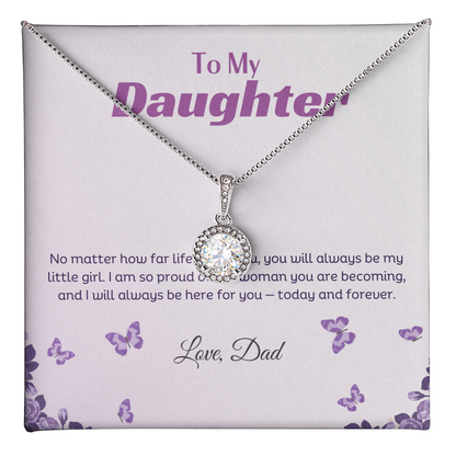 eternal hope necklace with the heart touching text from Dad