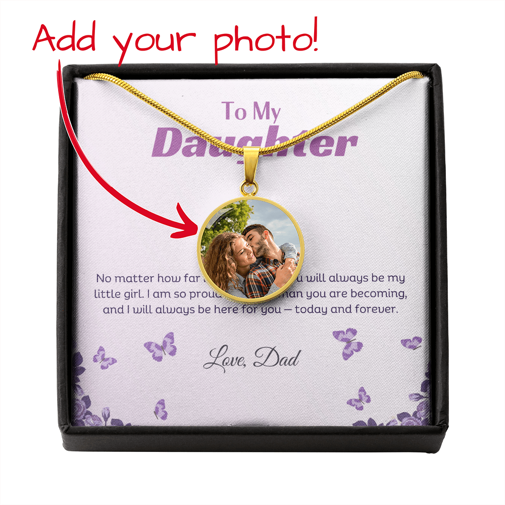 To My Daughter Personalized Image Necklace From Dad