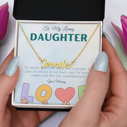 To My Loving Daughter From Mom | Custom Name Necklace