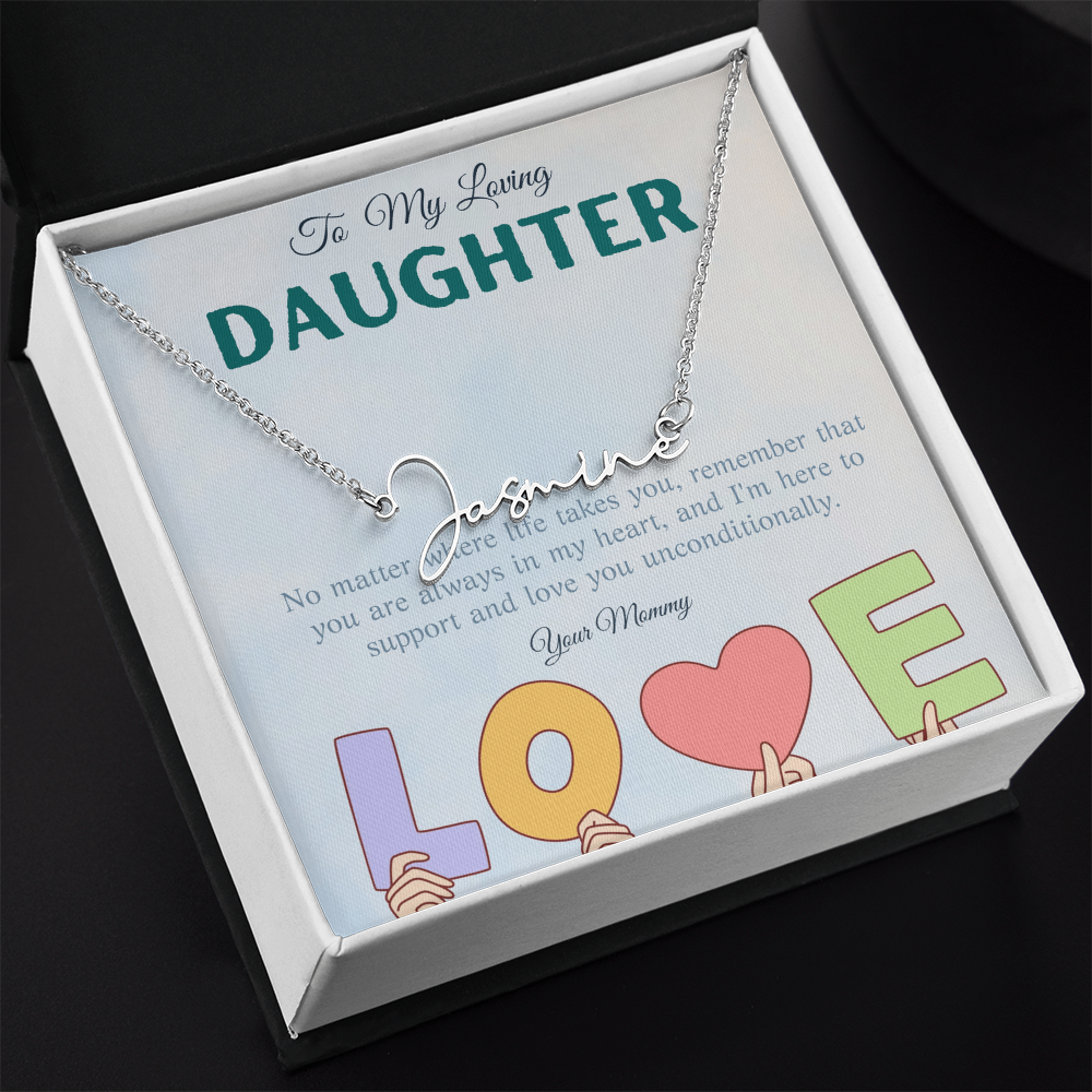 To My Loving Daughter From Mom | Signature Style Name Necklace