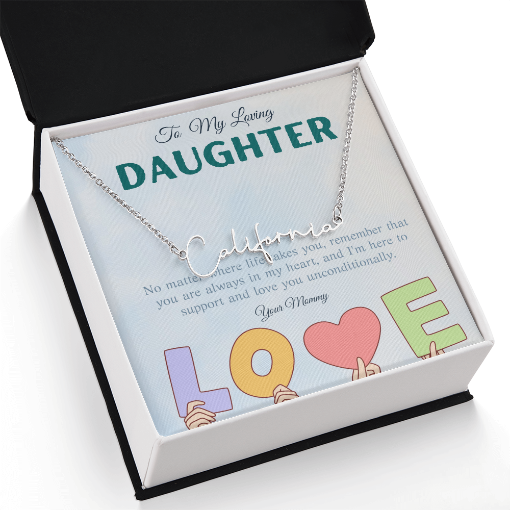 To My Loving Daughter From Mom | Signature Style Name Necklace