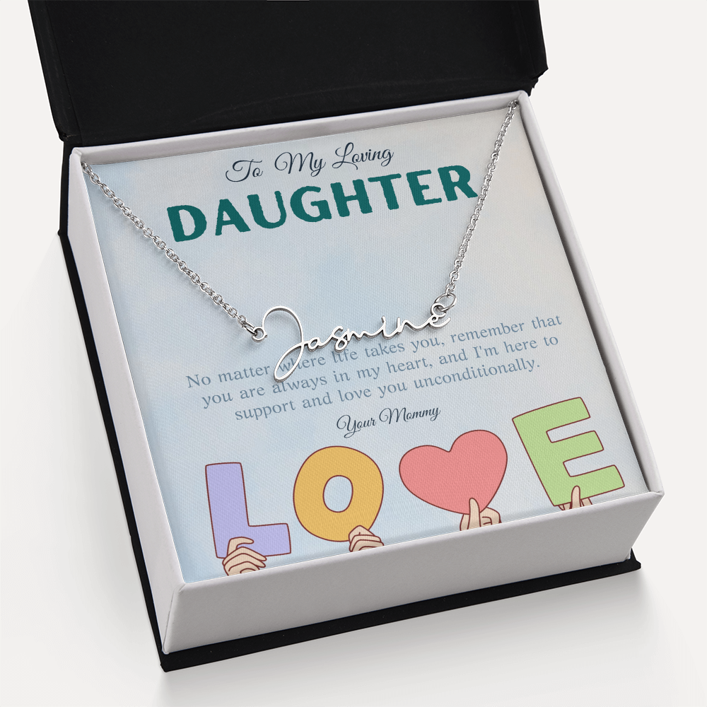 To My Loving Daughter From Mom | Signature Style Name Necklace