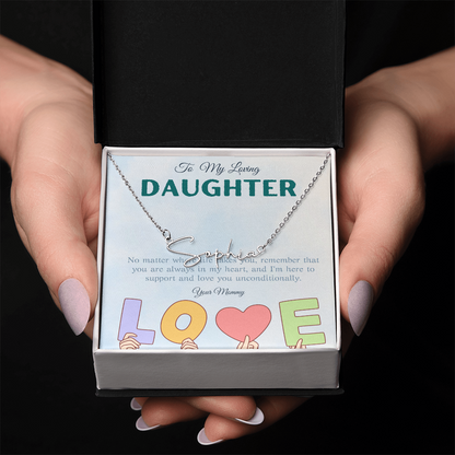 To My Loving Daughter From Mom | Signature Style Name Necklace
