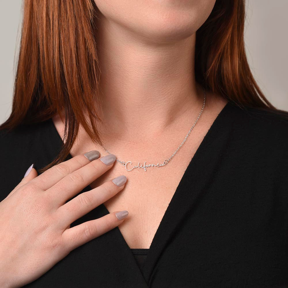 To My Loving Daughter From Mom | Signature Style Name Necklace