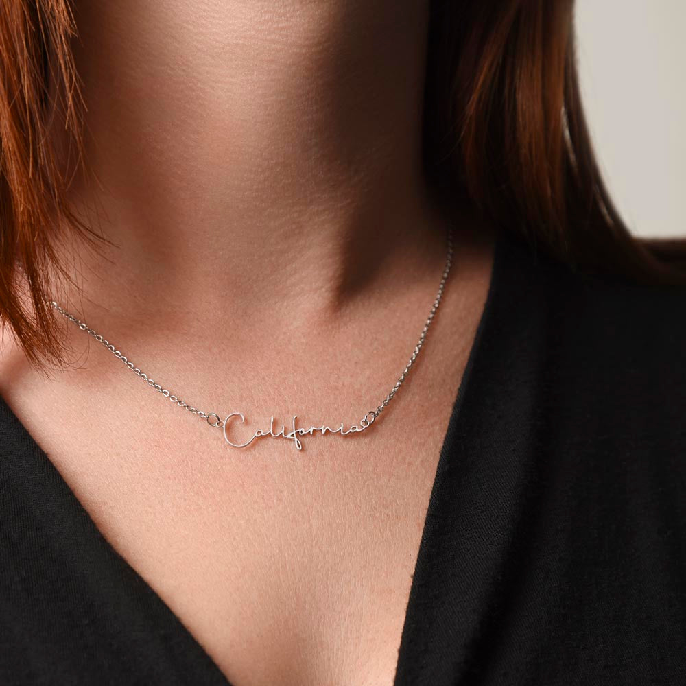 To My Loving Daughter From Mom | Signature Style Name Necklace