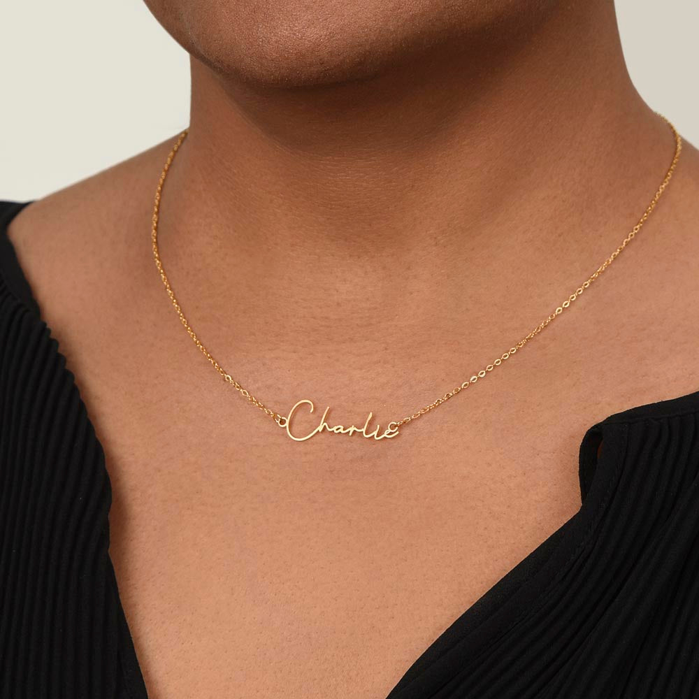 To My Loving Daughter From Mom | Signature Style Name Necklace