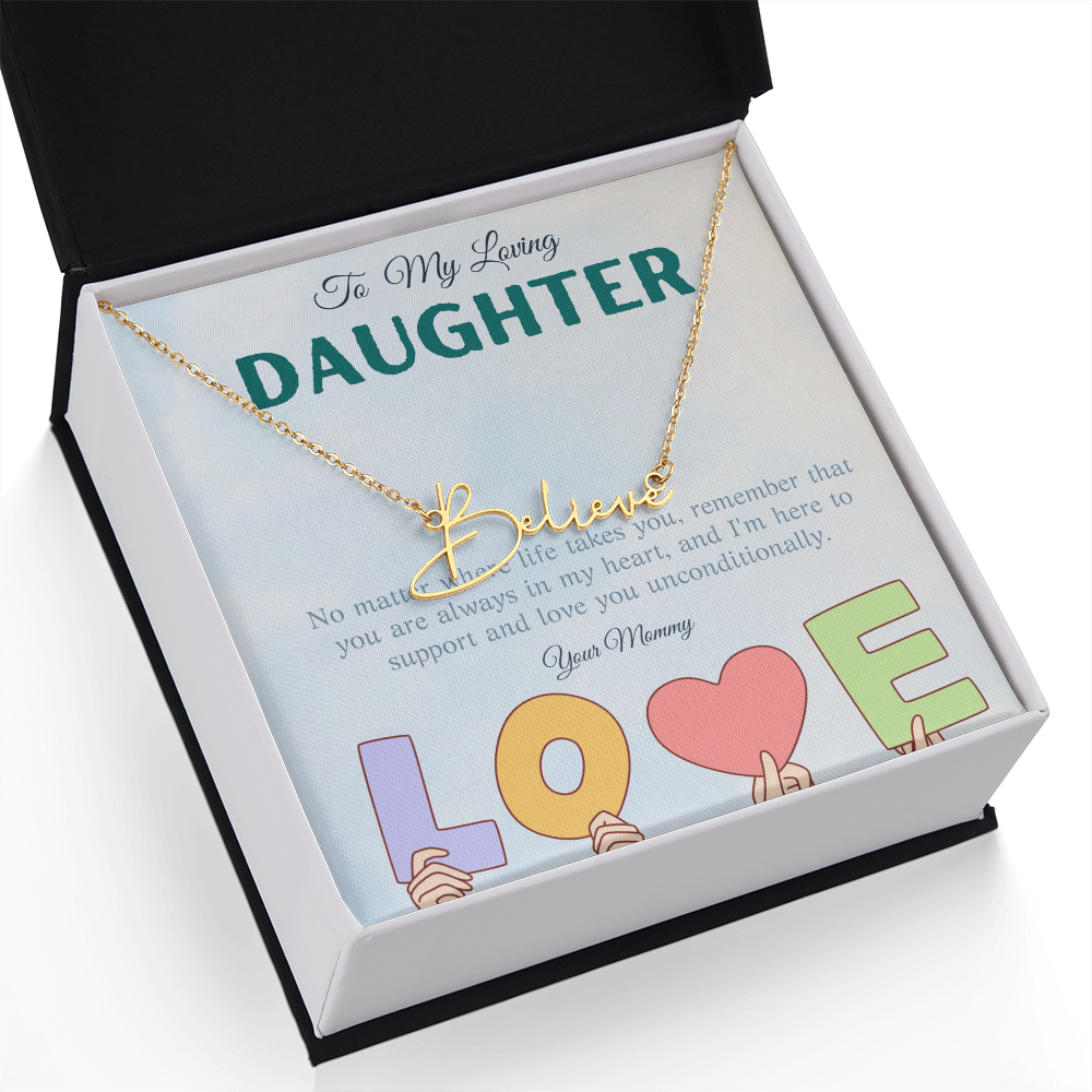 To My Loving Daughter From Mom | Signature Style Name Necklace