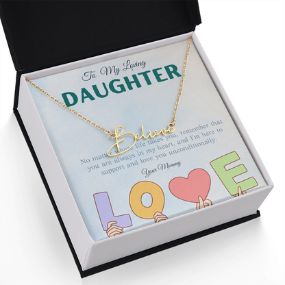 To My Loving Daughter From Mom | Signature Style Name Necklace