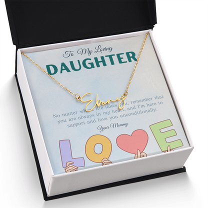 To My Loving Daughter From Mom | Signature Style Name Necklace