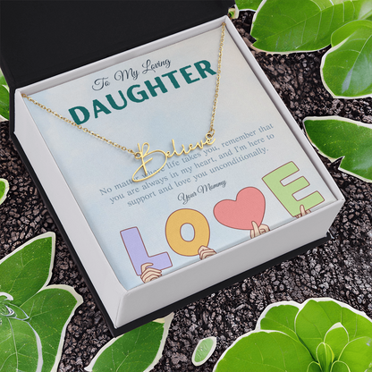 To My Loving Daughter From Mom | Signature Style Name Necklace