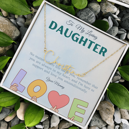 To My Loving Daughter From Mom | Signature Style Name Necklace
