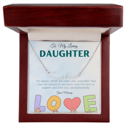 To My Loving Daughter From Mom | Signature Style Name Necklace