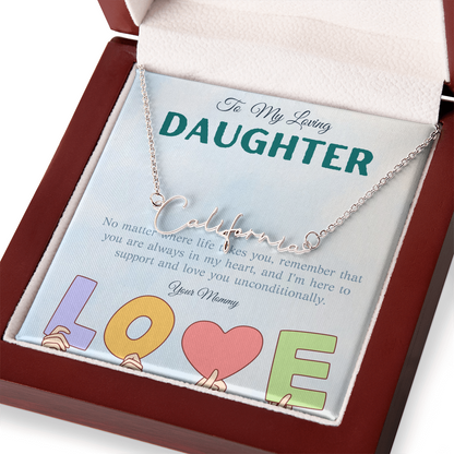 To My Loving Daughter From Mom | Signature Style Name Necklace