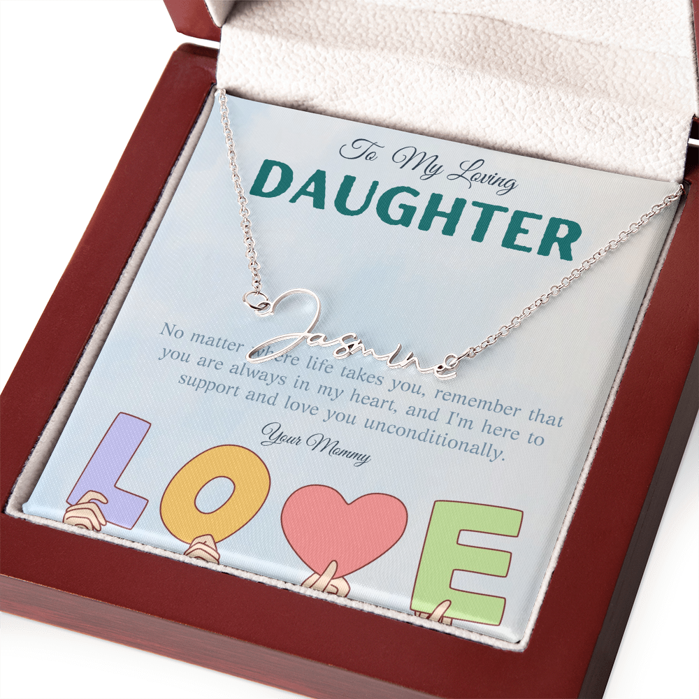 To My Loving Daughter From Mom | Signature Style Name Necklace