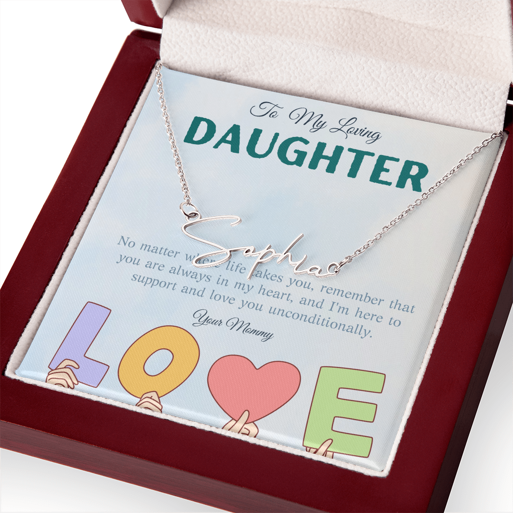 To My Loving Daughter From Mom | Signature Style Name Necklace