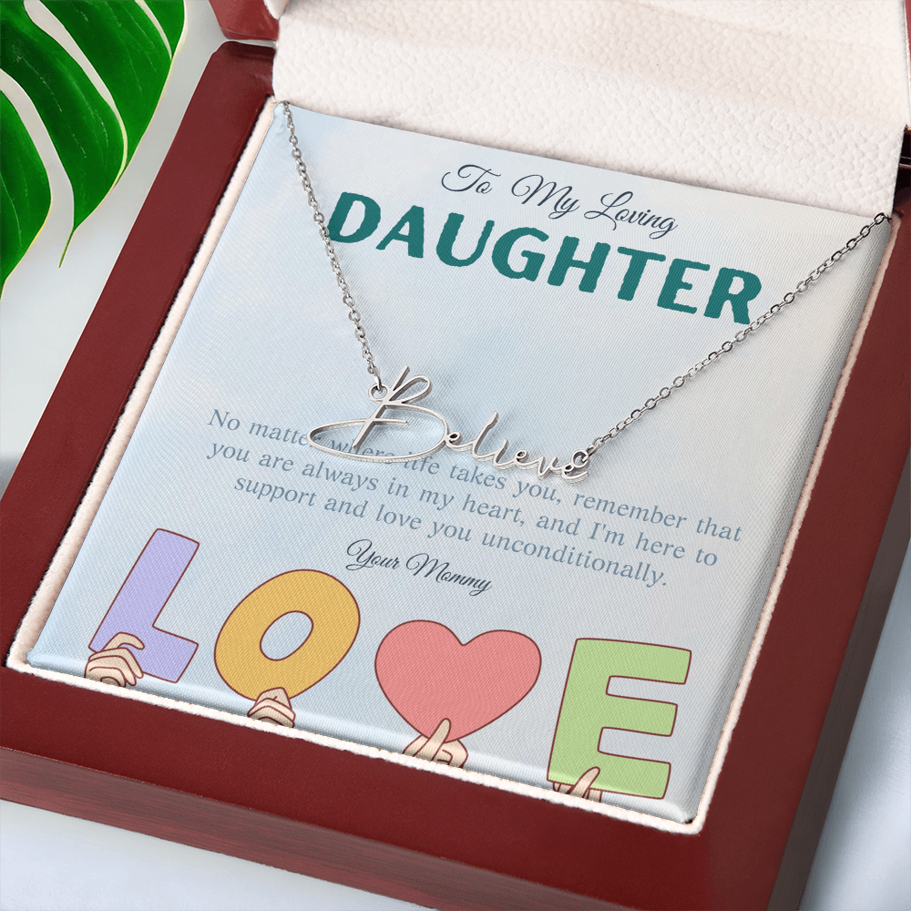 To My Loving Daughter From Mom | Signature Style Name Necklace