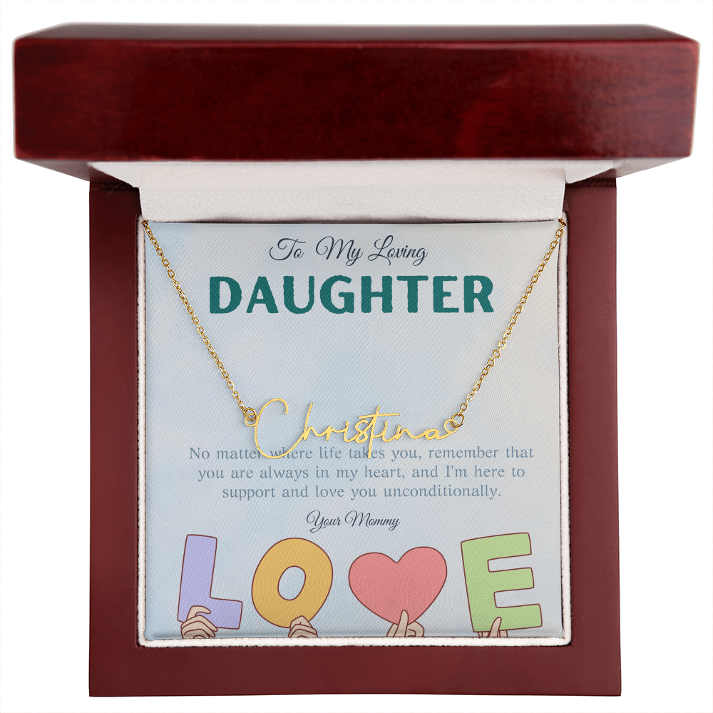 To My Loving Daughter From Mom | Signature Style Name Necklace
