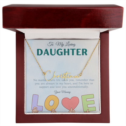 To My Loving Daughter From Mom | Signature Style Name Necklace