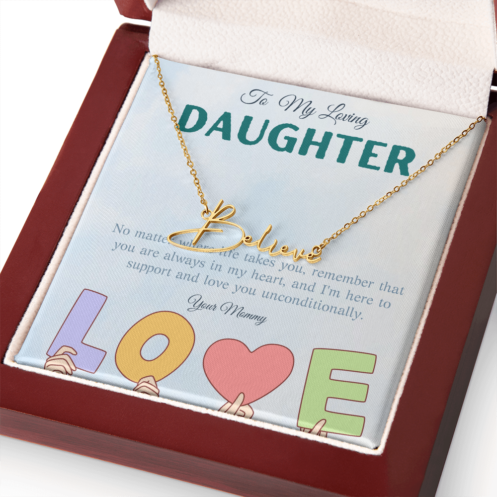 To My Loving Daughter From Mom | Signature Style Name Necklace