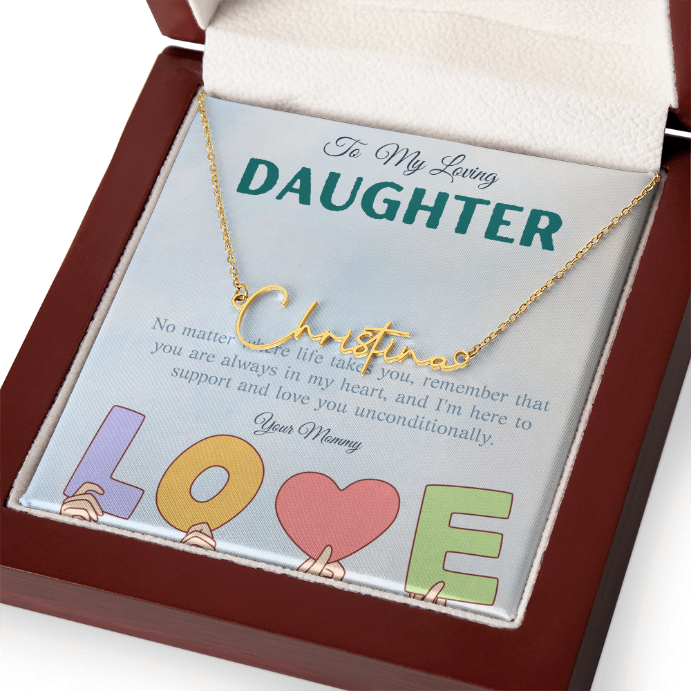 To My Loving Daughter From Mom | Signature Style Name Necklace
