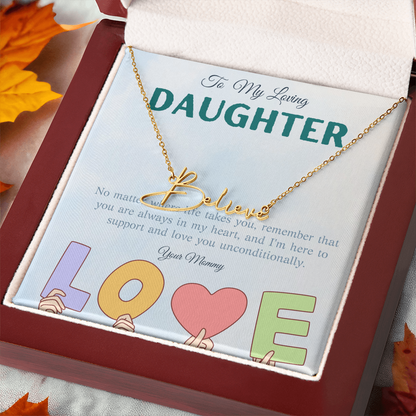 To My Loving Daughter From Mom | Signature Style Name Necklace