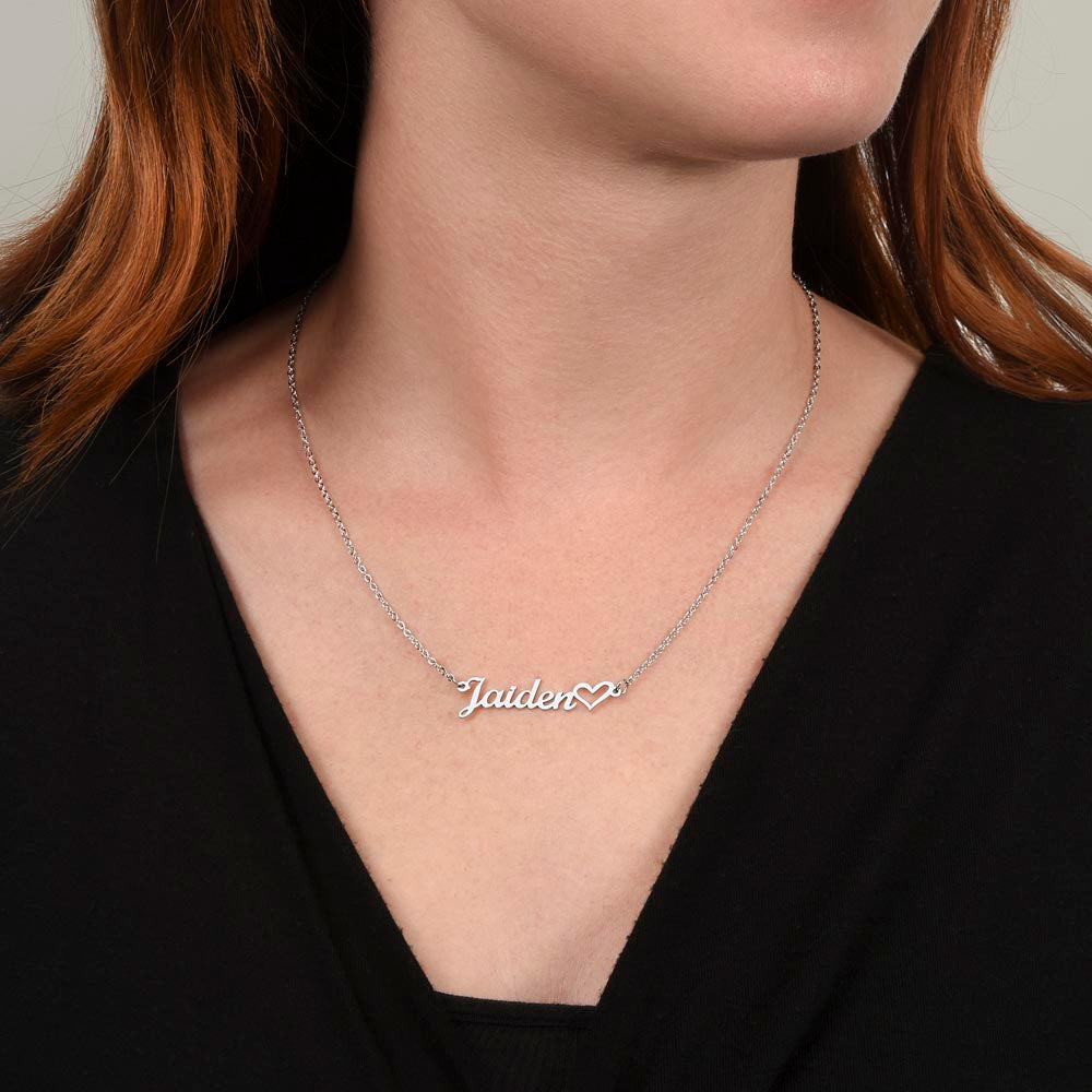 To My Loving Daughter From Mom | Heart Name Necklace